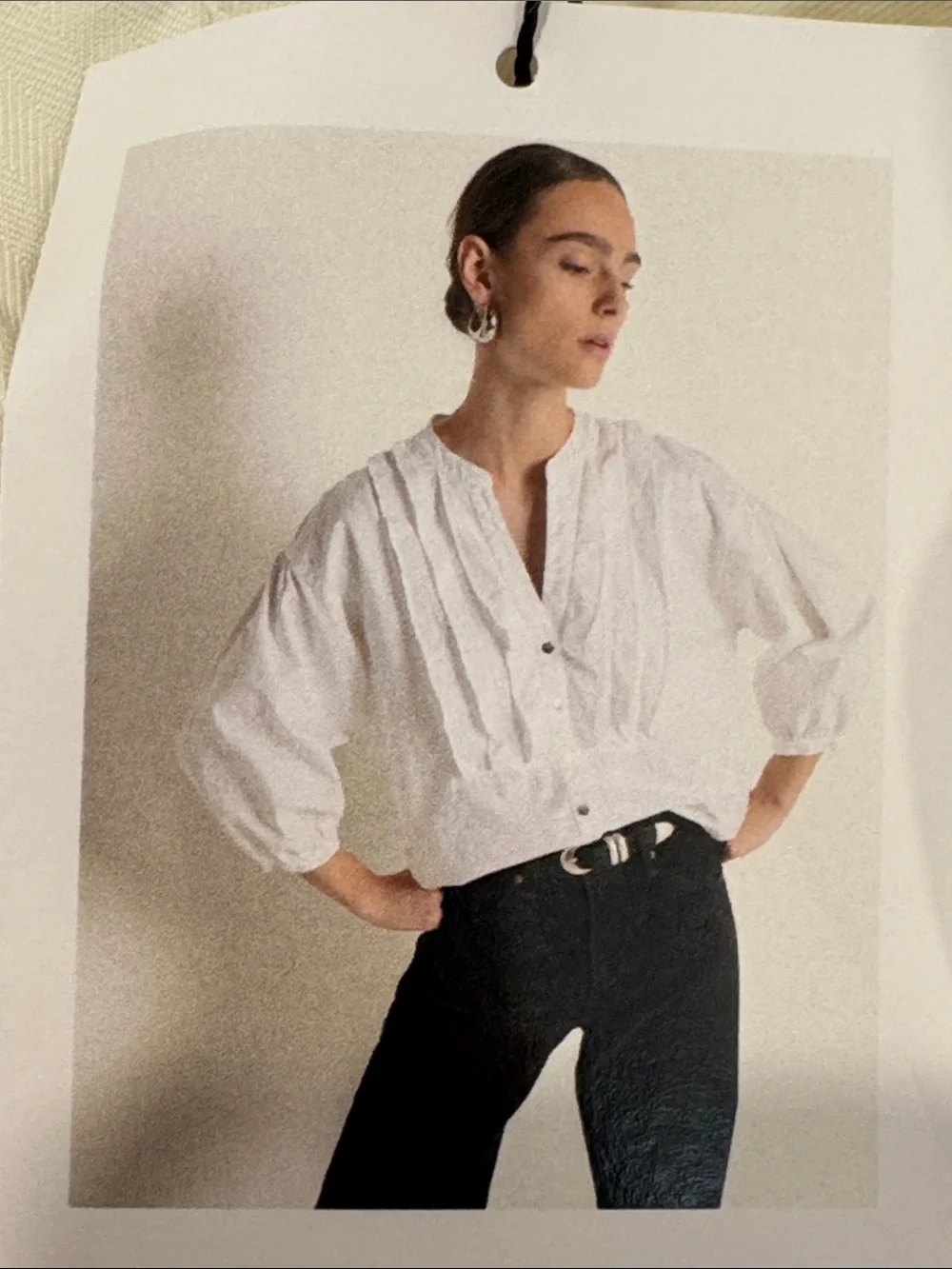 Nation LTD White Pintuck Popover Blouse - Picture 1 of 5